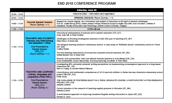 Conference Program | END 2018